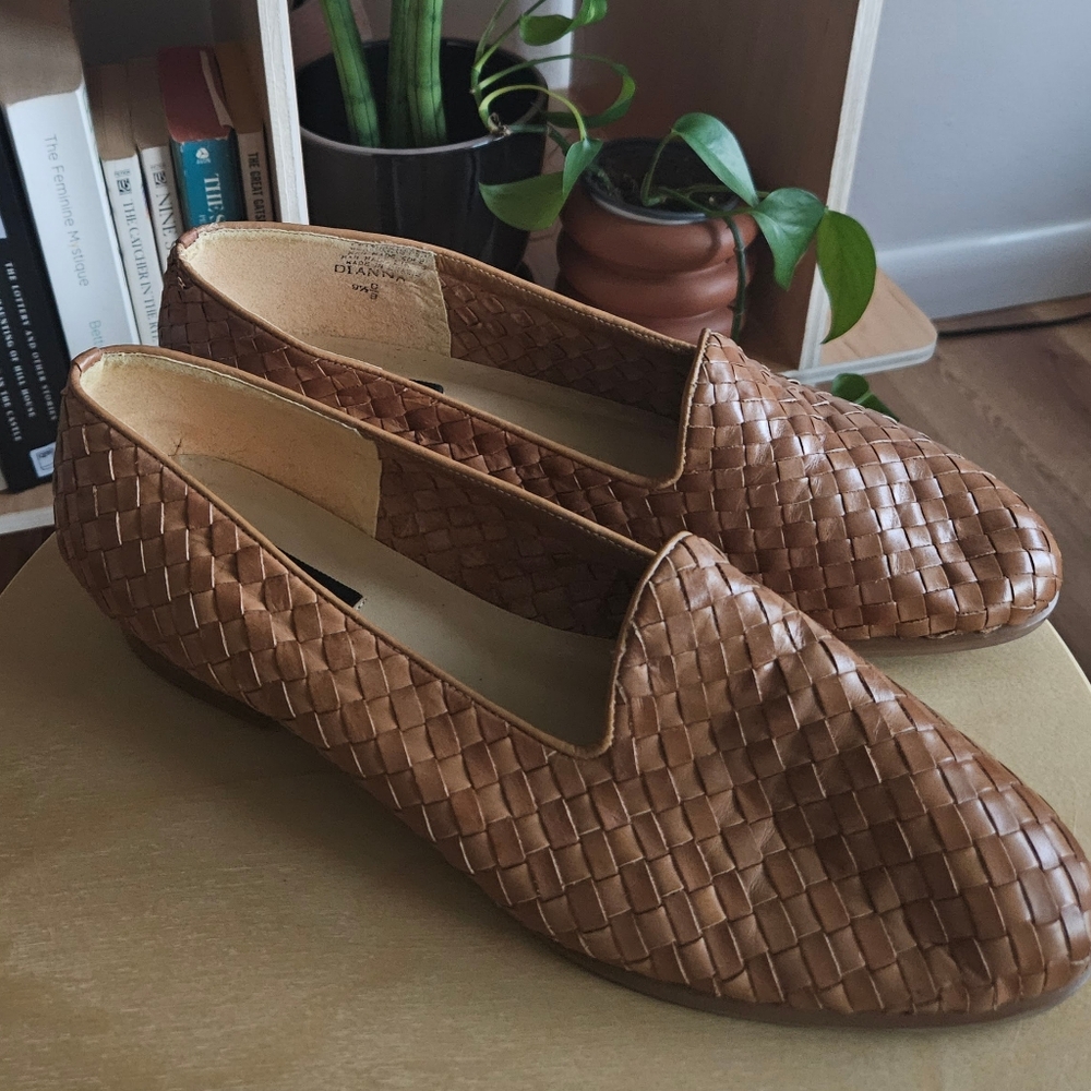 vtg cottage boho hippie 90s y2k grunge woven indie urban festival loafers flats